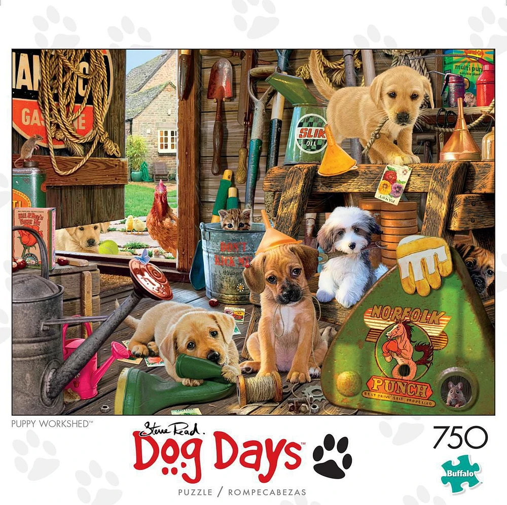 Buffalo Games - Dog Days - Puppy Workshed - 750 Piece Jigsaw Puzzle