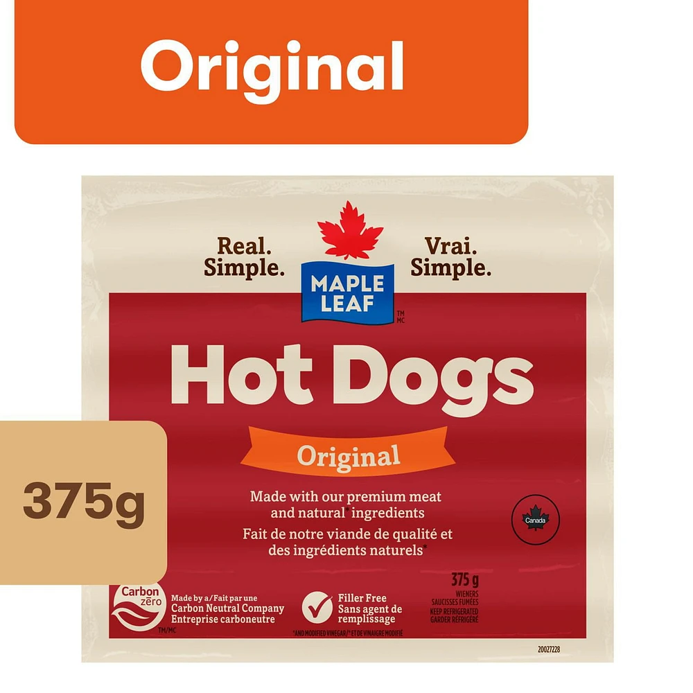 Maple Leaf Original Gluten Free Wieners, 375 g