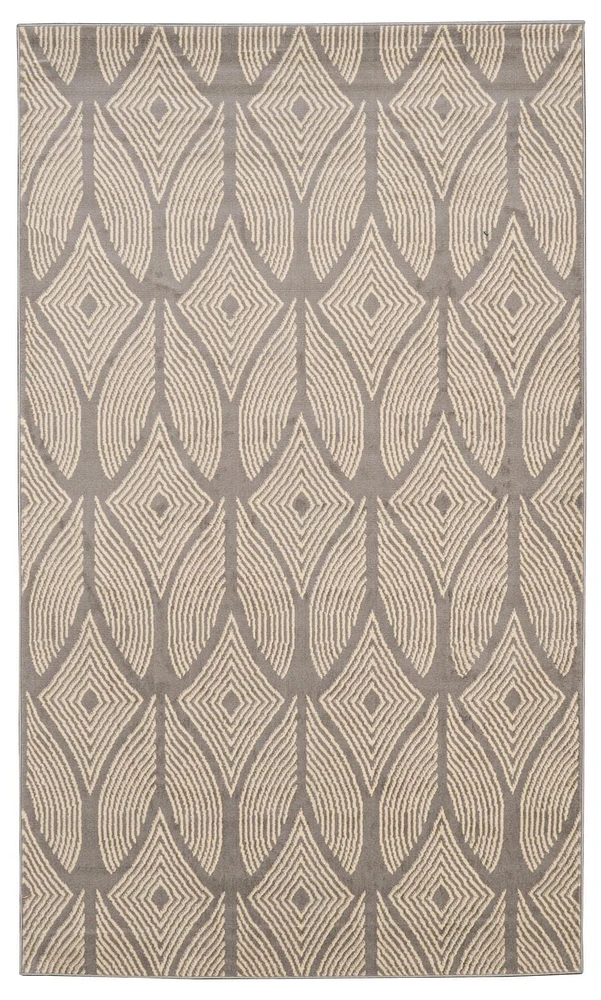 Capri Henley Light Grey & Bone 4' 3" x 7' 3" Area Rug