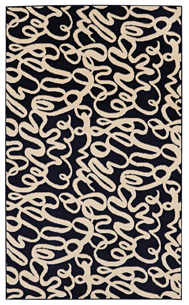 Capri Sasha Blue & Bone 4' 3" x 7' 3" Area Rug