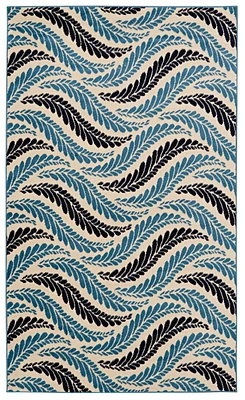 Capri Bridger Bone & Blue 4' 3" x 7' 3" Area Rug