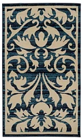 Capri Damask Blue & Bone 4' 3" x 7' 3" Area Rug