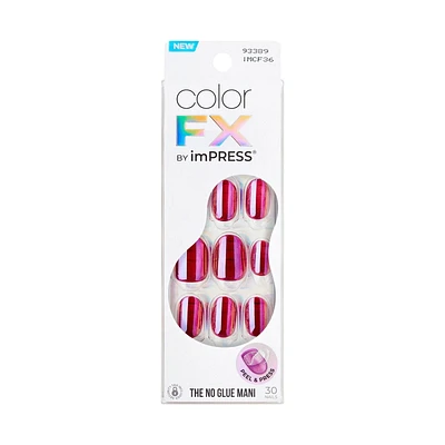 KISS imPRESS Color FX - Fake Nails - Around You - Oval - Short - 30 count