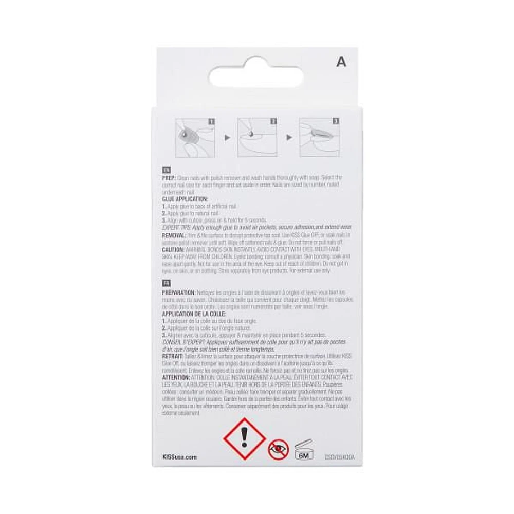 KISS Classy - Faux ongles - Joueurs - Blanc - Ovale - Court - 28 pièces Faux ongles KISS Classy