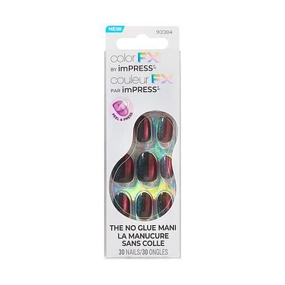 Kiss imPRESS Color FX - Faux ongles - Avant les heures - Ovale - Court - 30 pièces Kiss imPRESS Color FX