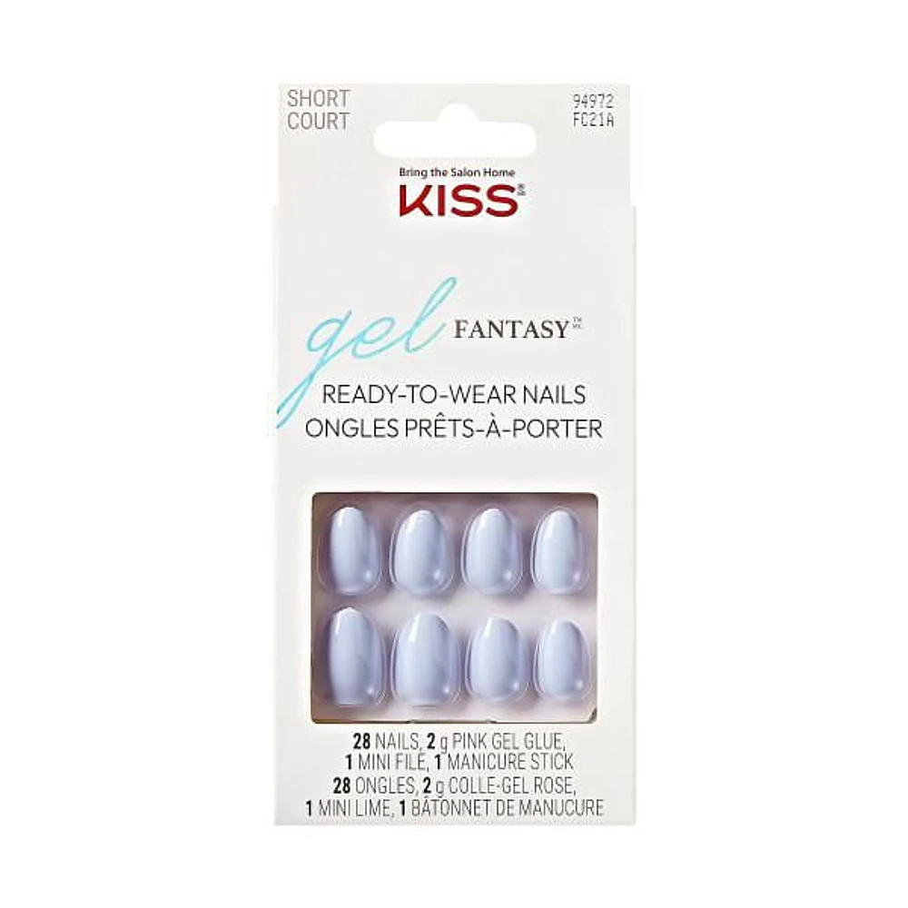 KISS Gel Fantasy - Faux ongles - Jour 1 - Amande - Court - 28 pièces KISS Gel Fantasy