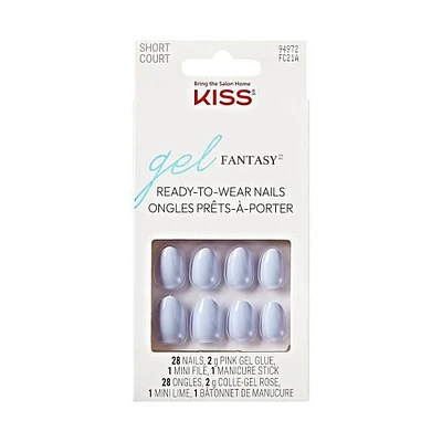 KISS Gel Fantasy - Faux ongles - Jour 1 - Amande - Court - 28 pièces KISS Gel Fantasy