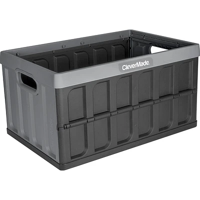 CleverMade Stackable Collapsible Storage Bin No Lid - 12 Gal, Collapsible Stackable Storage