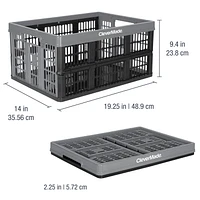 CleverMade Collapsible Grated Utility Crate, 8 Gal, Stackable Grated Utility Crate