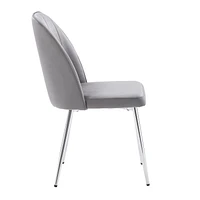 CorLiving Nash Velvet Channel Tufted Side Chair