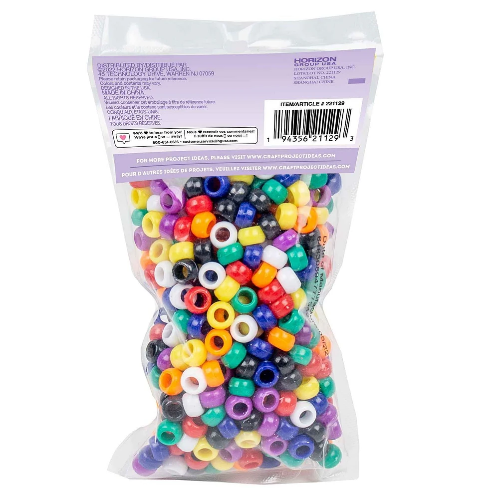 Horizon Group USA Rainbow Pony Beads, 500-Pack, Rainbow pony beads