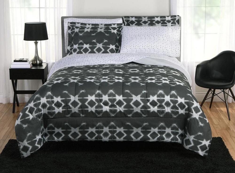 Trellis Grey Bed in a Bag Complete Bedding Set