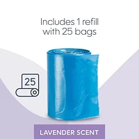 Distributeur de sac à couche portatif Diaper Genie Avec une recharge de 25 sacs jetables parfumés à la lavande