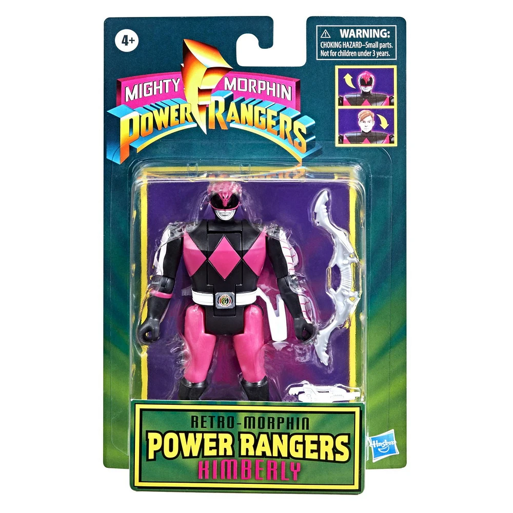 Power Rangers Retro-Morphin, figurine Ranger Slayer, Kimberly, tête basculante, bande dessinée, inspirée du jouet Mighty Morphin classique, dès 4 ans