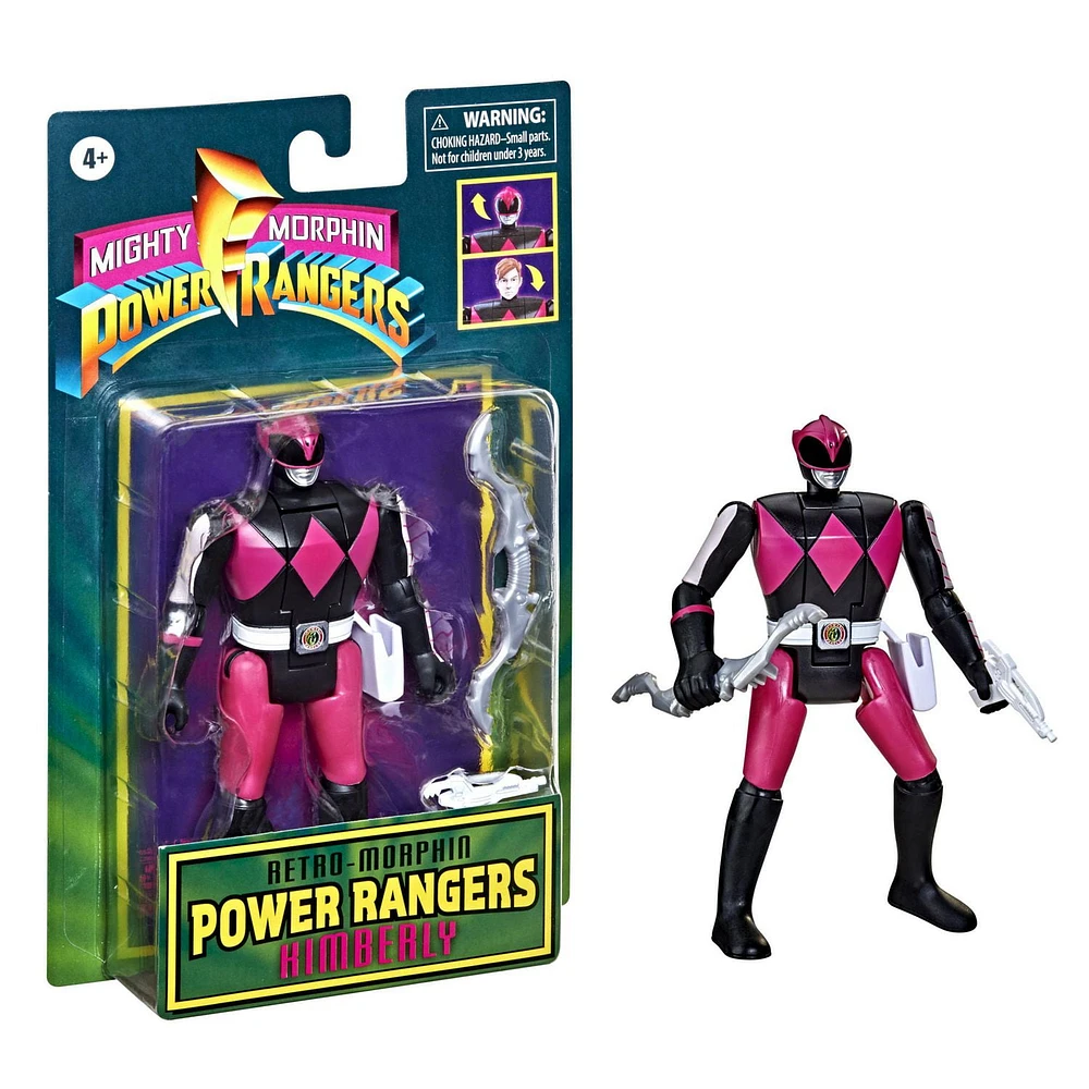 Power Rangers Retro-Morphin, figurine Ranger Slayer, Kimberly, tête basculante, bande dessinée, inspirée du jouet Mighty Morphin classique, dès 4 ans