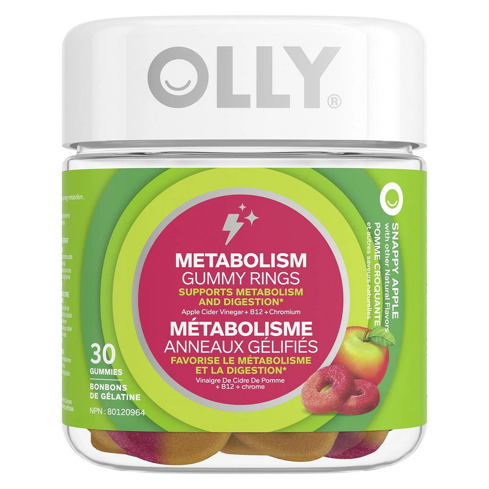 OLLY  Snappy Apple Metabolism Gummy Rings