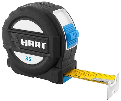 HART 35-Foot Soft Grip Compact Tape Measure, Oversized Hook