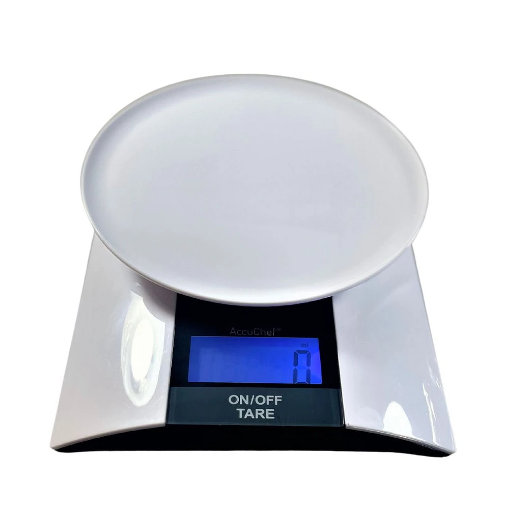 AccuChef Digital Kitchen Scale, White, Plastic, Model 2325, 6.6lb (3 kg) Capacity