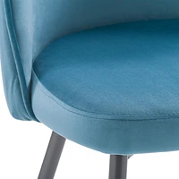 Ensemble de table à manger ronde moderne en marbre blanc CorLiving Ivo 4 pièces avec chaises rembourrées en velours pour 3 personnes - Table à manger et chaises compactes 4 pièces - Ensemble table et chaises pour appartements