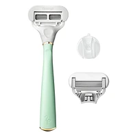 Flamingo Women's 5-blade Razor with Replacement Blade Cartridge - Mint, Women's 5-blade Razor