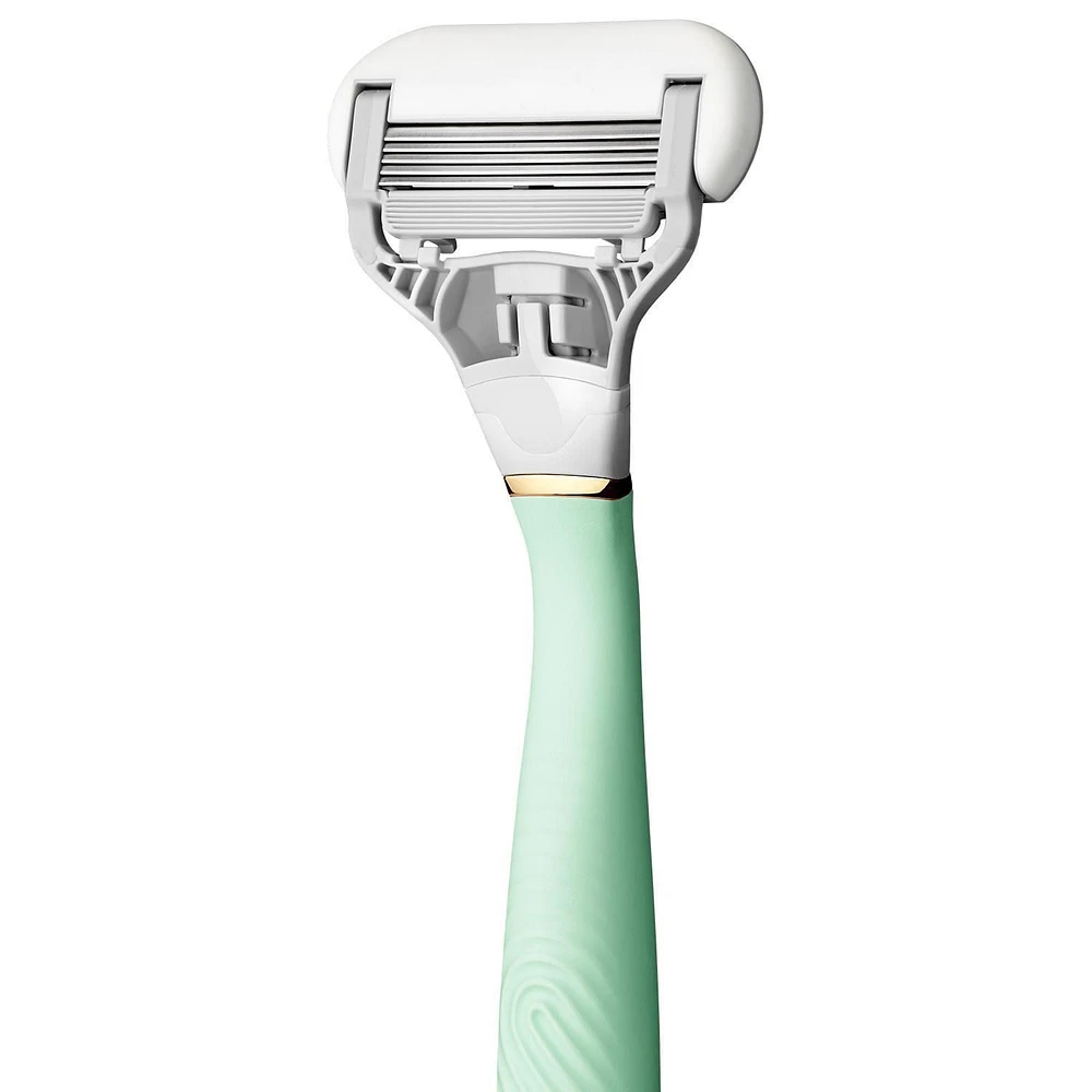 Flamingo Women's 5-blade Razor with Replacement Blade Cartridge - Mint, Women's 5-blade Razor