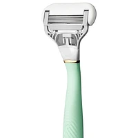 Flamingo Women's 5-blade Razor with Replacement Blade Cartridge - Mint, Women's 5-blade Razor