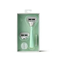 Flamingo Women's 5-blade Razor with Replacement Blade Cartridge - Mint, Women's 5-blade Razor