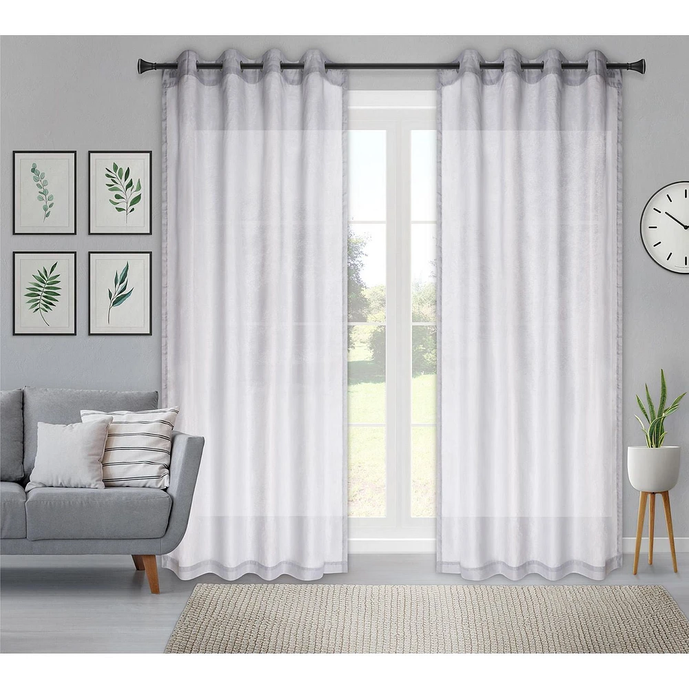 Safdie & Co. Curtain 2PK 86L Sheer Grey