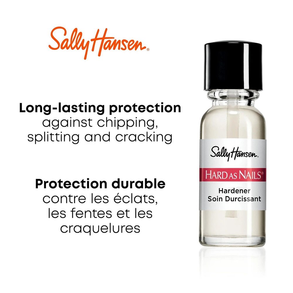 Sally Hansen Fortifiant Hard as Nails®, protège contre l'écaillage et les fissures, obtenez des ongles plus longs, plus forts et brillants Traitement Fortifiant