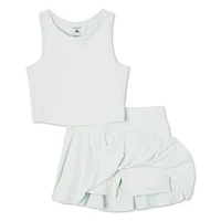 Athletic Works Girls' Skort 2-Piece Set, Sizes XS-XL