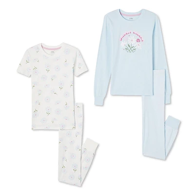 Pyjama 4 pièces George pour filles Tailles TP–TG