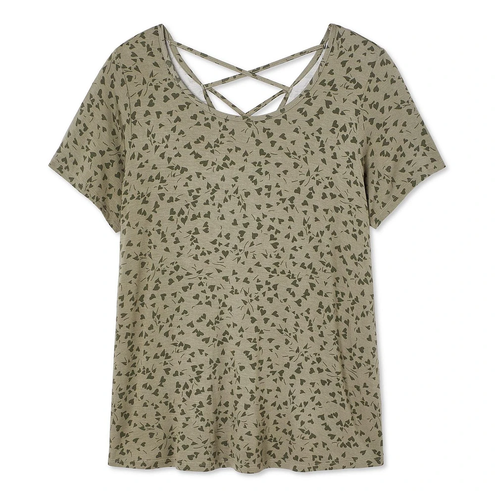 T-shirt avec motif de treillis au dos George Plus pour femmes Tailles 1X-4X