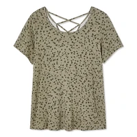T-shirt avec motif de treillis au dos George Plus pour femmes Tailles 1X-4X