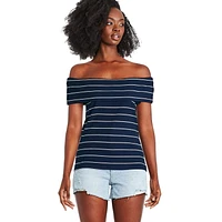 George Women's Off Shoulder Rib Top, Sizes XS-XXL