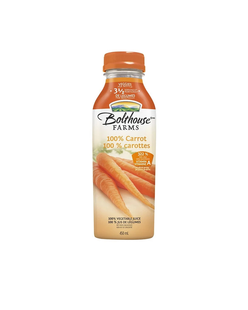 Bolthouse Farms 100% Carrot Juice, 450 mL