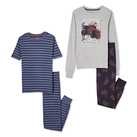 George Boys' Pajama 4-Piece Set, Sizes XS-XL