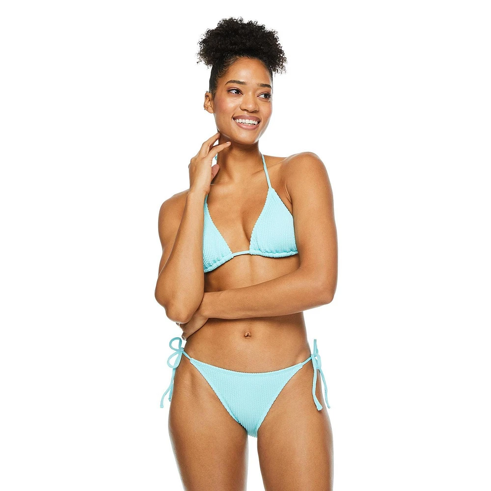 Haut de bikini avec nouettes No Boundaries pour femmes Tailles TP–TTG
