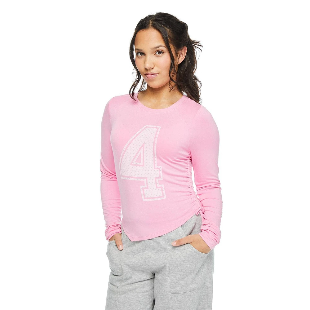 My Sister's Closet Girls' Asymmetrical Hem Graphic Tee