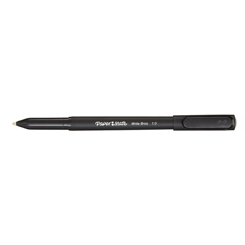 Stylos-bille Paper Mate Write Bros., stylos à encre noire, pointe moyenne (1,0 mm) 10 unités