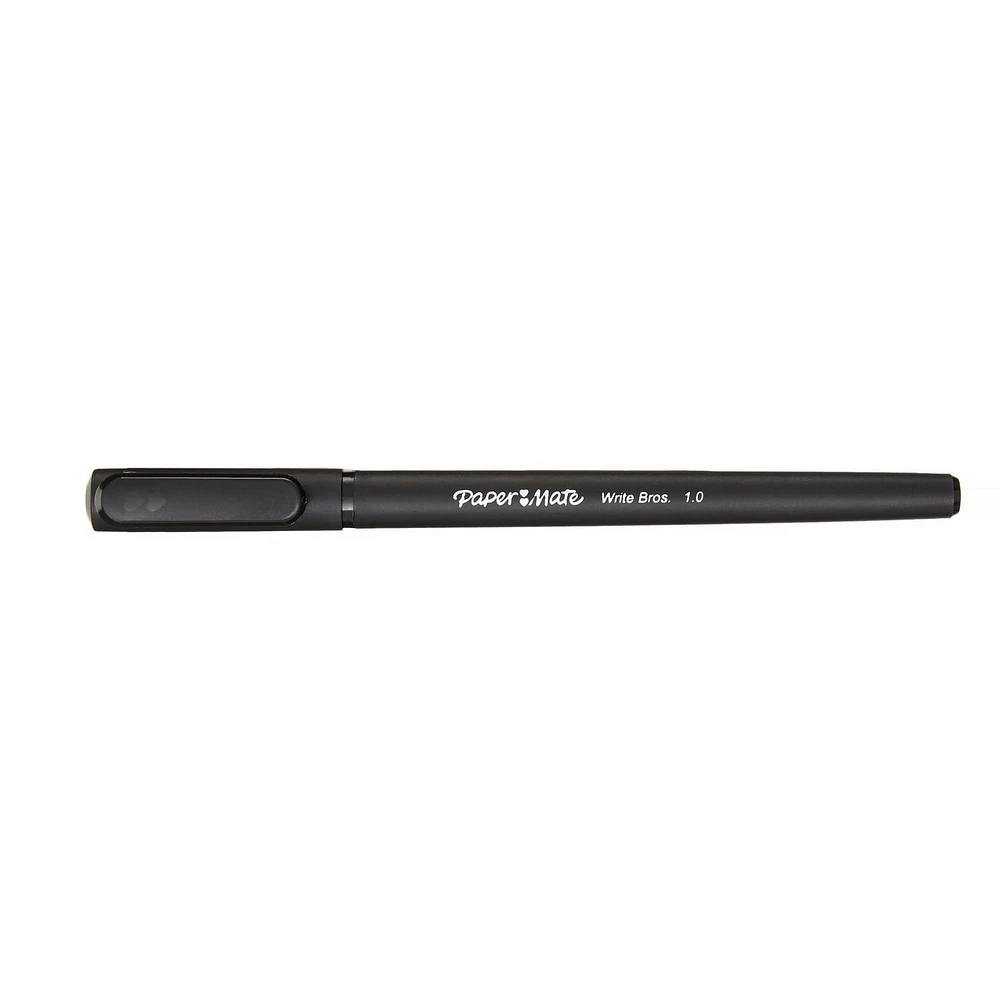Stylos-bille Paper Mate Write Bros., stylos à encre noire, pointe moyenne (1,0 mm) 10 unités