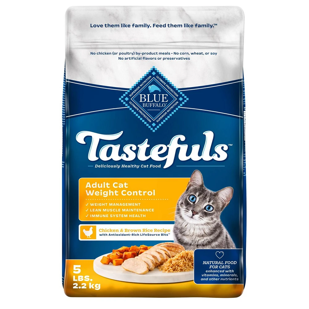 BLUE Tastefuls Adult Weight Control Natural Dry Cat Food, 2.2kg