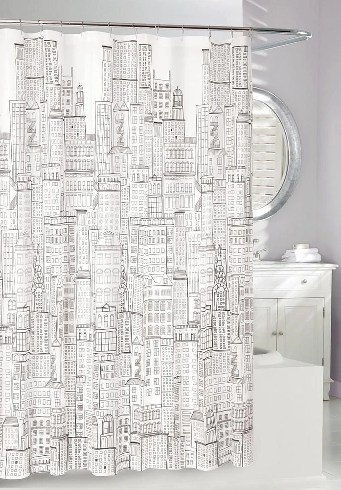 MODA CITY SCAPE PEVA SHOWER CURTAIN