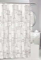 MODA CITY SCAPE PEVA SHOWER CURTAIN