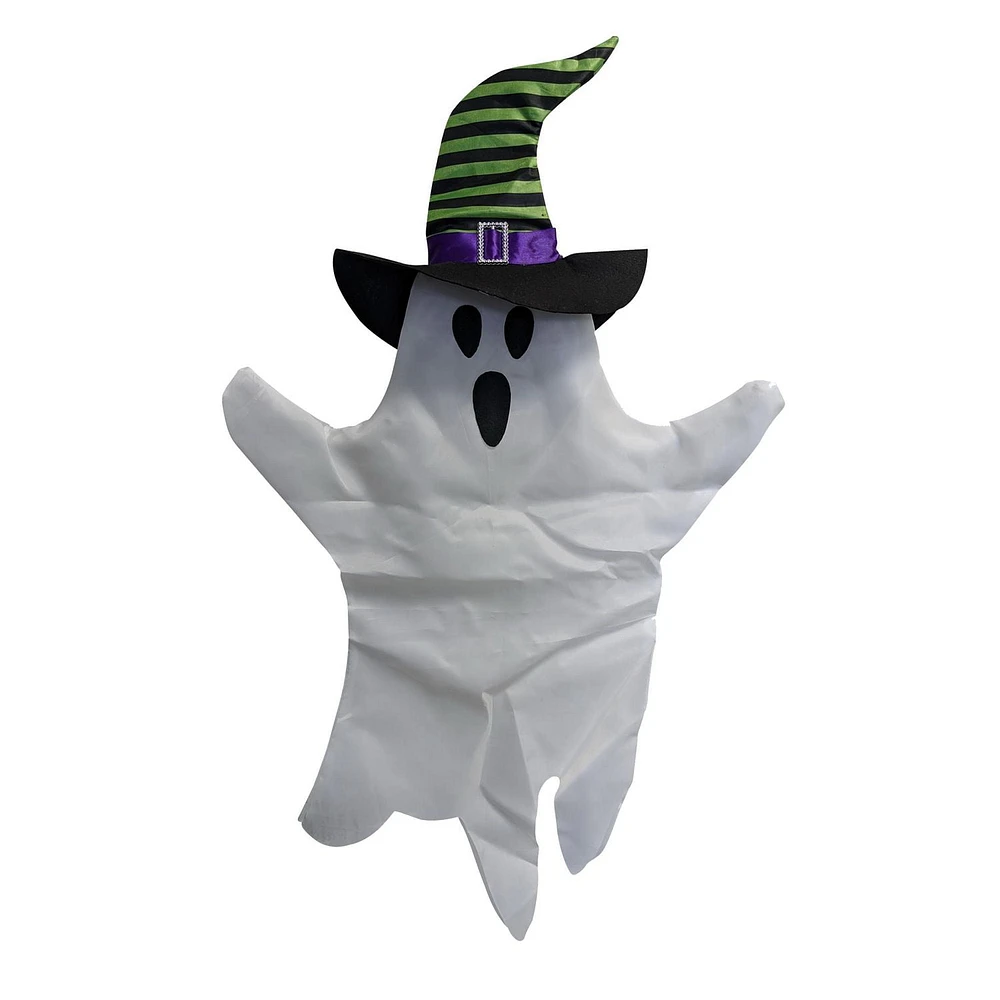 WAY TO CELEBRATE 28" GHOST WITH WITCH HAT GREEN