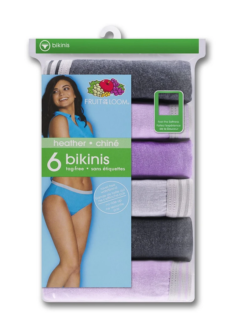 Bikini chiné pour femmes, paquet assorti de 6; Tailles 5-8