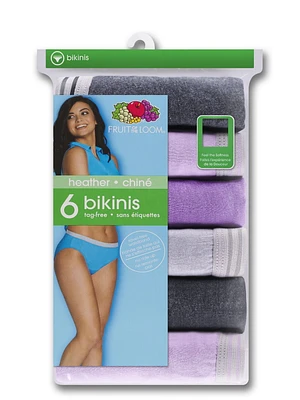 Bikini chiné pour femmes, paquet assorti de 6; Tailles 5-8