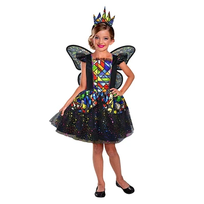 Girls' Stained Glass Butterfly Costume M