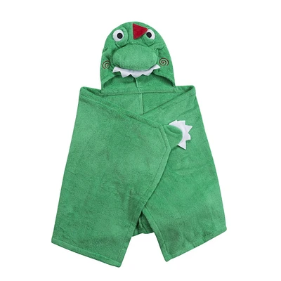 ZOOCCHINI - Toddler, Kids Plush Terry Hooded Bath Towel - Swim Towel - Devin the Dinosaur