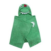 ZOOCCHINI - Toddler, Kids Plush Terry Hooded Bath Towel - Swim Towel - Devin the Dinosaur