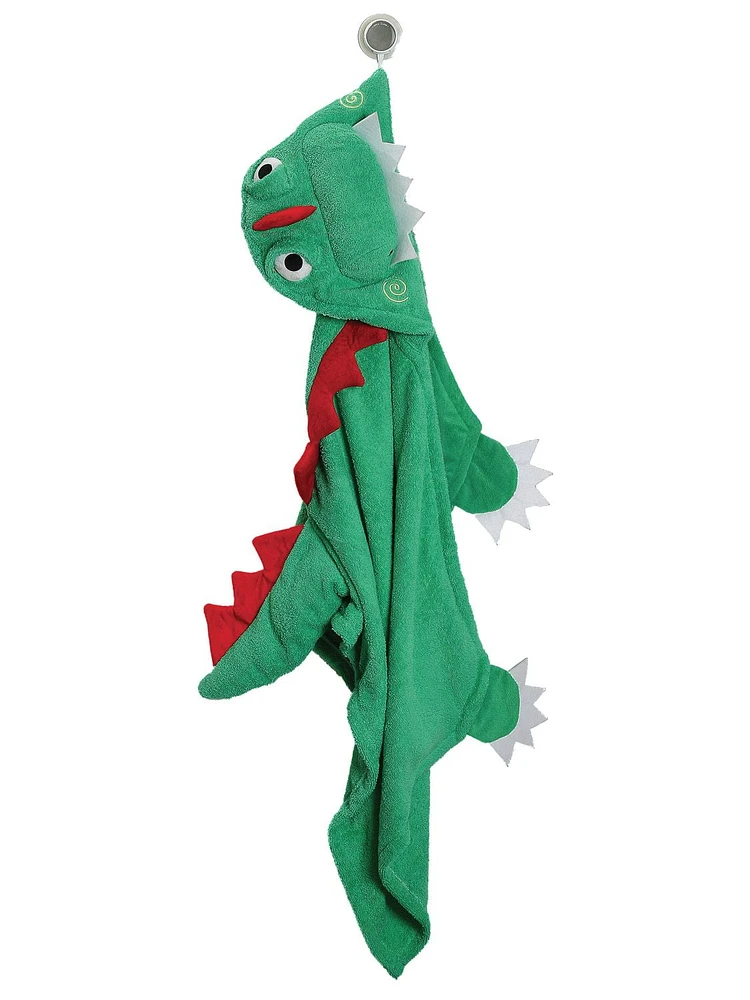 ZOOCCHINI - Toddler, Kids Plush Terry Hooded Bath Towel - Swim Towel - Devin the Dinosaur